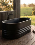 Stone composite Hopper bath in Black Onyx