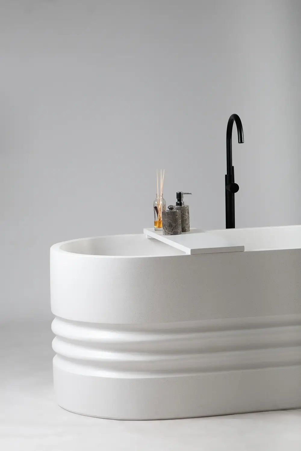 Hopper stone composite bath in white colour