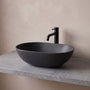 Renoir stone composite basin in black onyx colour