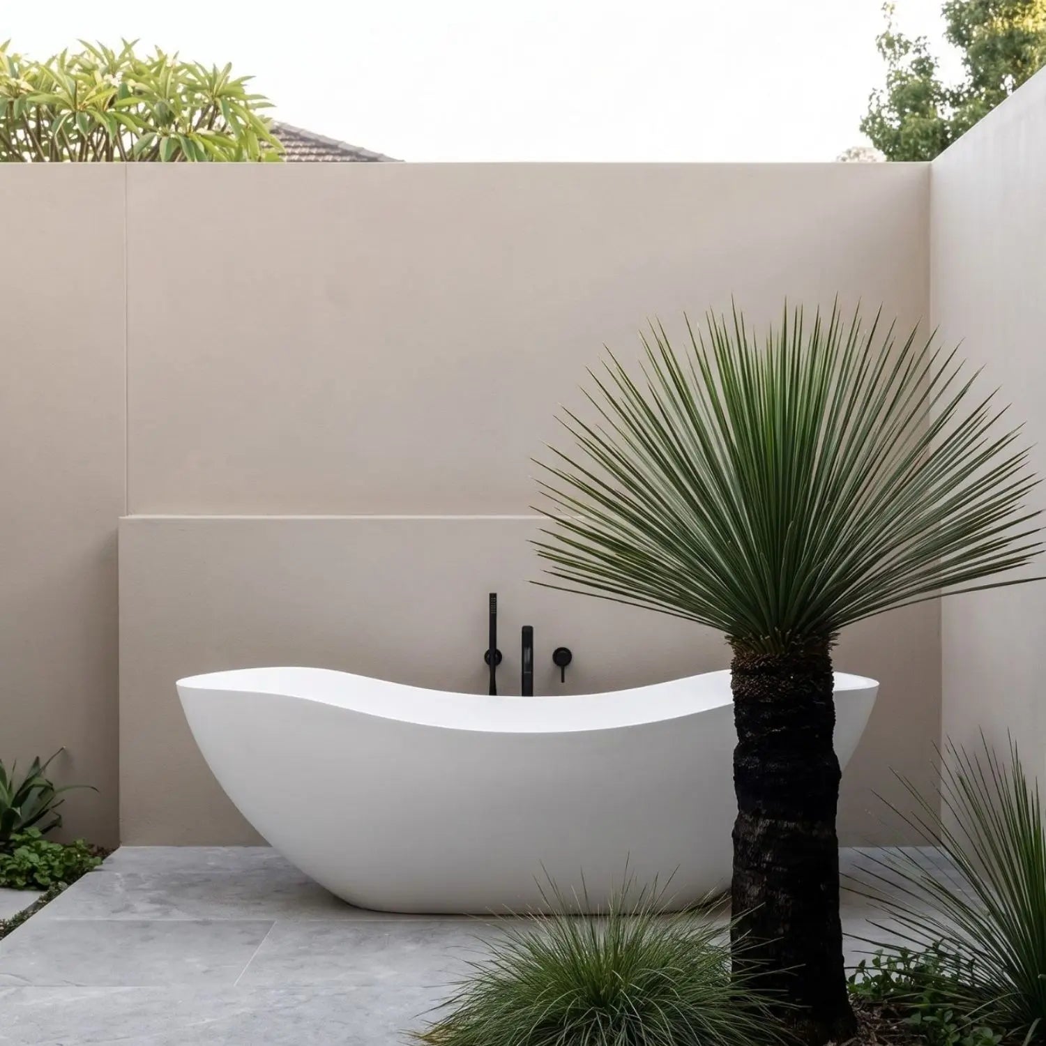 Matte White Colour Freestanding Stone Composite Bath - Dali Collection