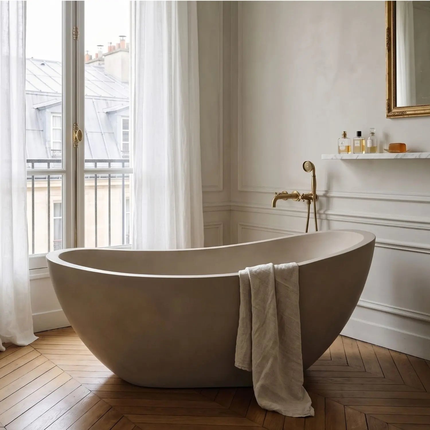 Da Vinci 1500mm Freestanding Stone Composite Bathtub in Gordes