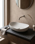 Brancusi stone composite basin in Alabaster colour